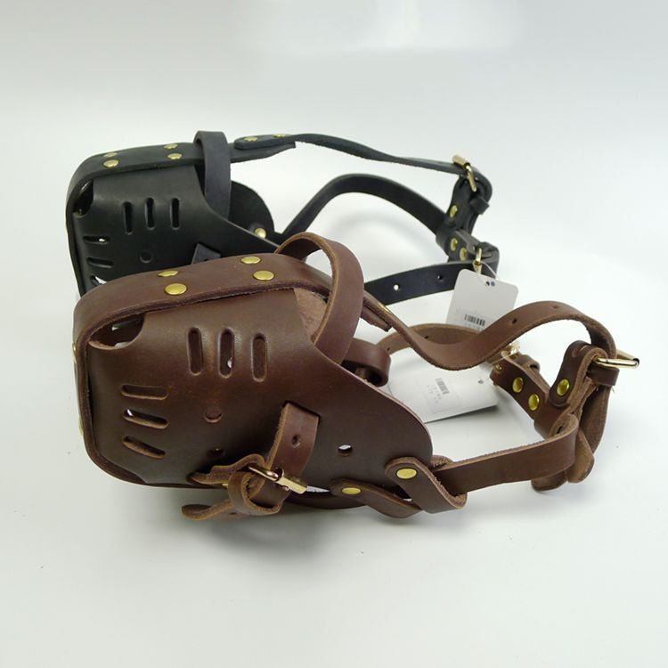 Cowhide Dog Muzzle for Medium & Large Dogs