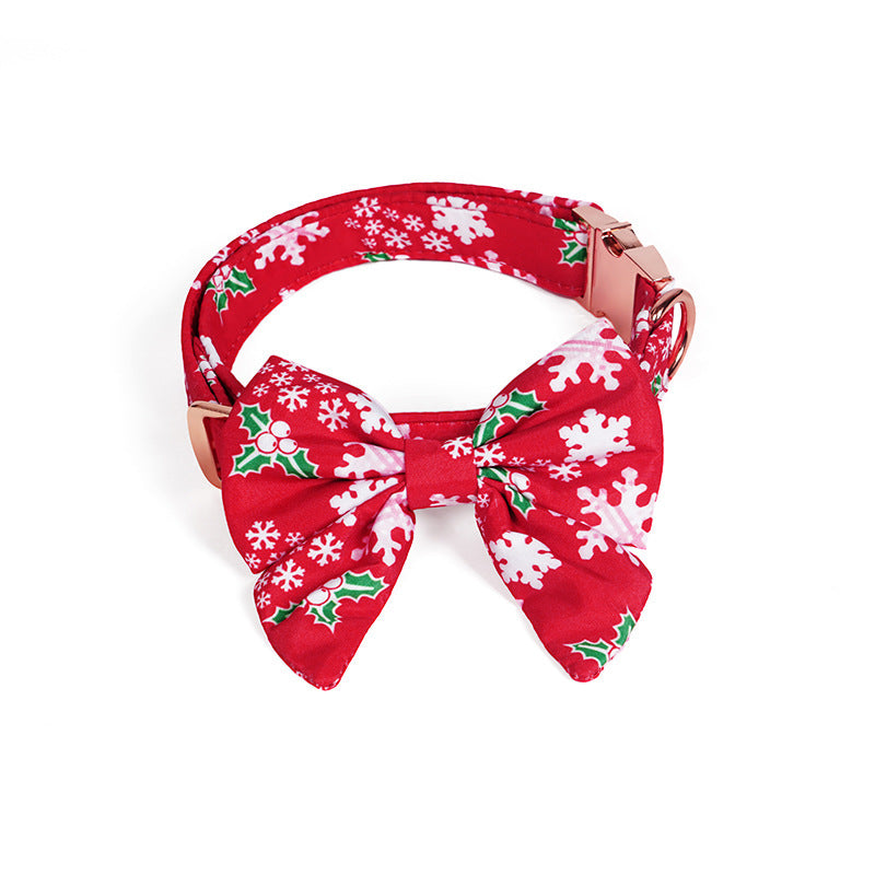 Pure Cotton Dog Bow Tie Necklace for Festive Wear