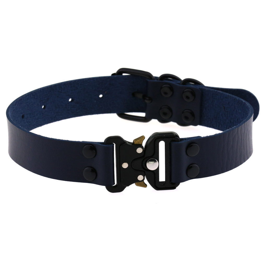 Ondaum Pet Adjustable Leather Buckle Collar – Stylish & Durable Clavicle Necklace for Pets