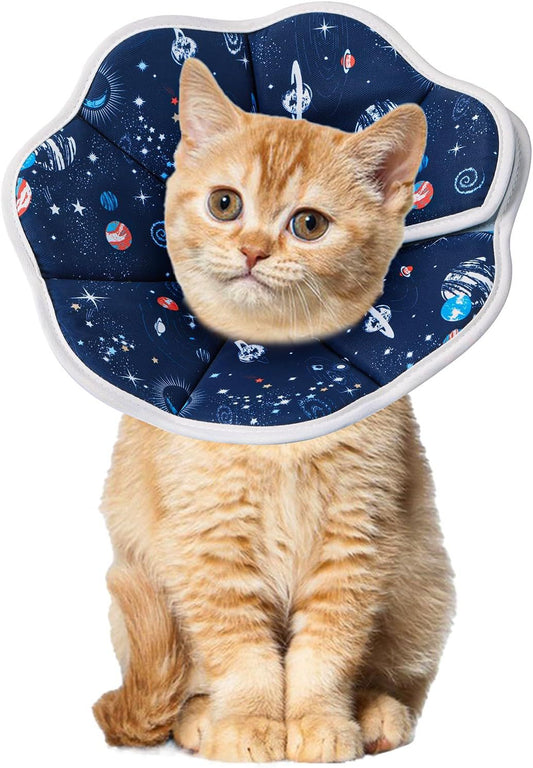 Ondaum Soft Cat Recovery Collar – Adjustable Cat Cone for Surgery, Waterproof & Comfortable Protective Neck Cone for Kittens, Small & Medium Cats