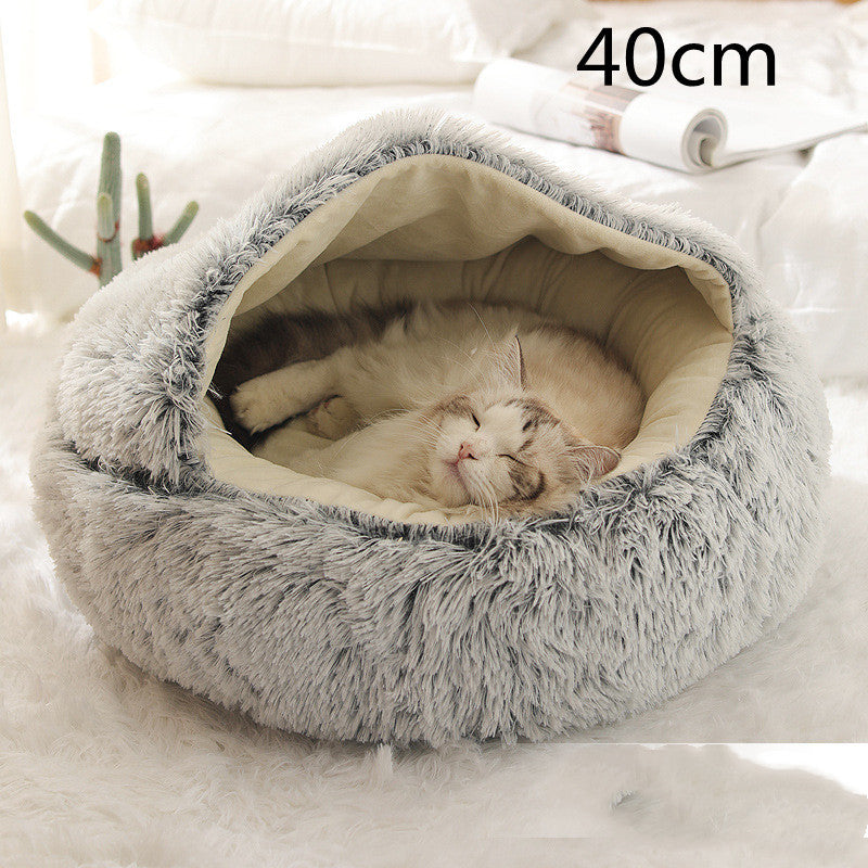 Plush Round Winter Pet Bed
