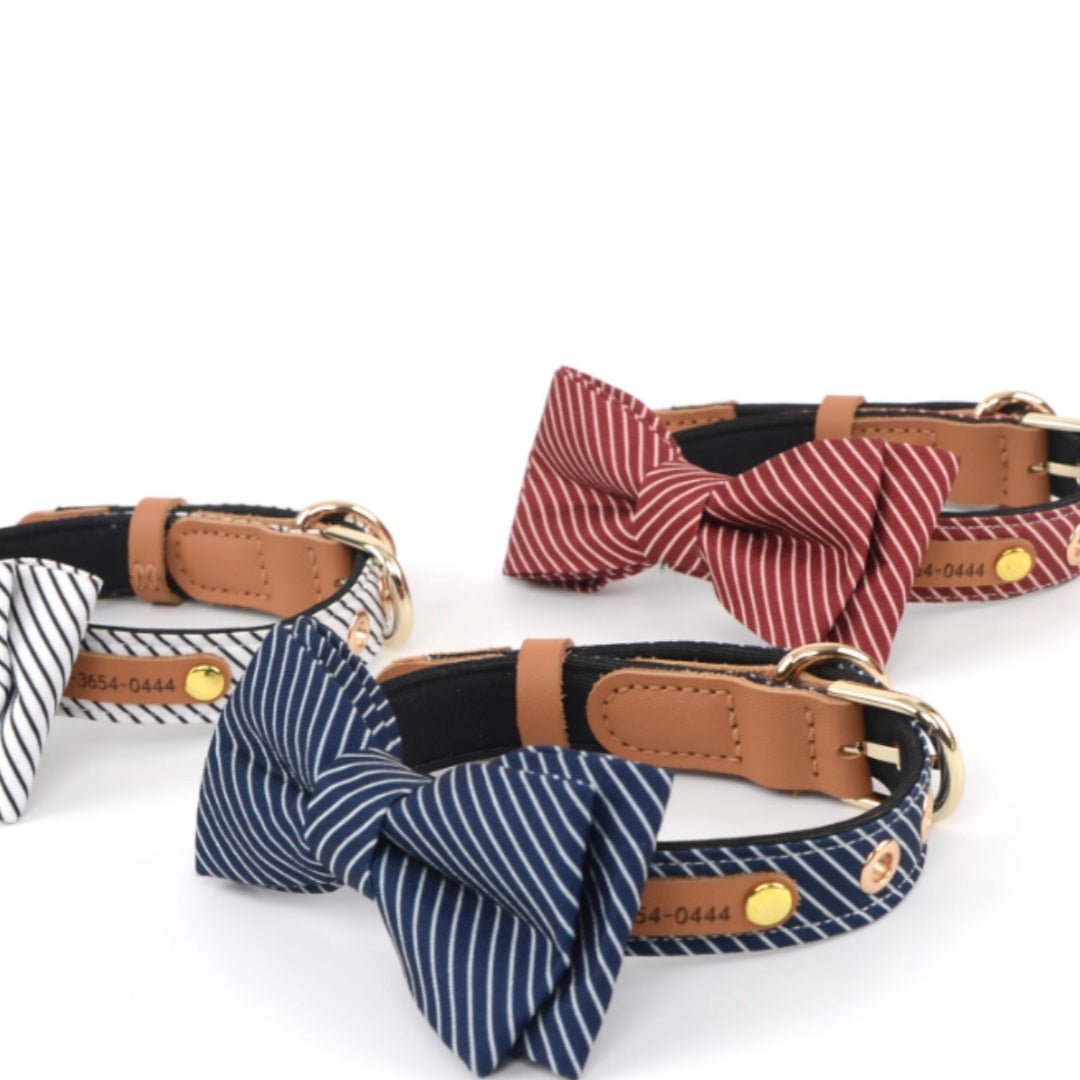 Customizable Cotton Bow Dog Collar Options