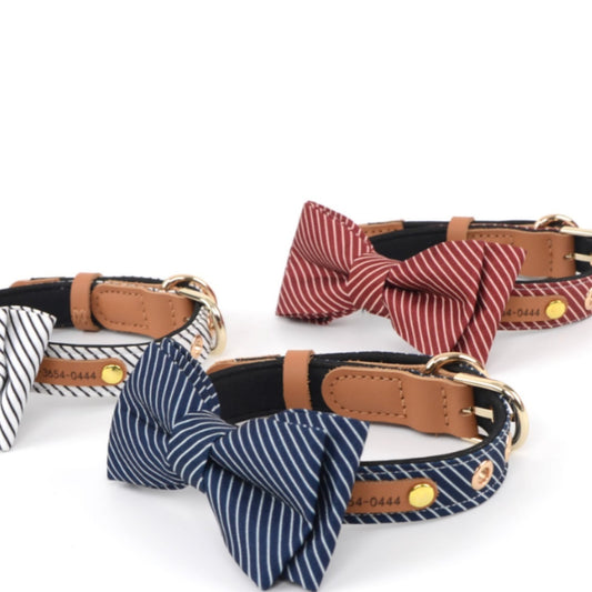 Customizable Cotton Bow Dog Collar Options