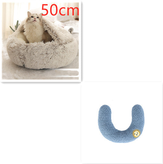 Plush Round Winter Pet Bed