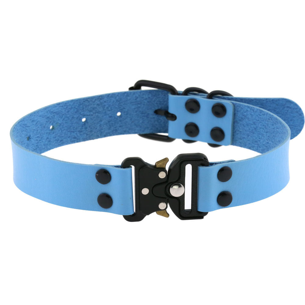 Ondaum Pet Adjustable Leather Buckle Collar – Stylish & Durable Clavicle Necklace for Pets