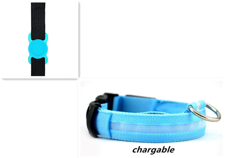 New Transparent Silicone Locator For Dog Loss Protection LED Pet Dog Luminous Collar Night Safety Flashing Glow Set
