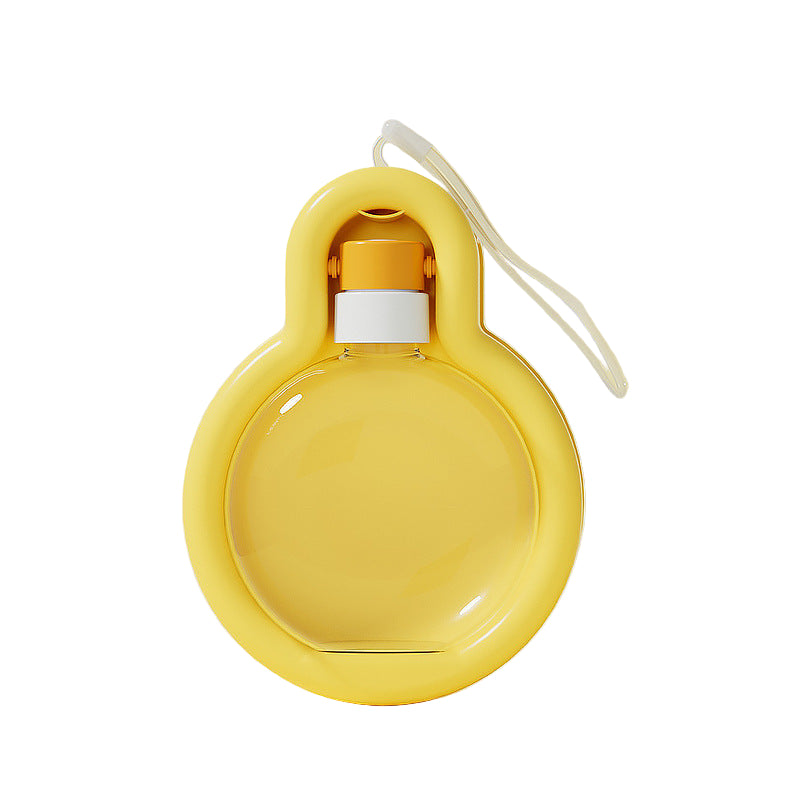 Yellow bottle with foldable dog water bottle