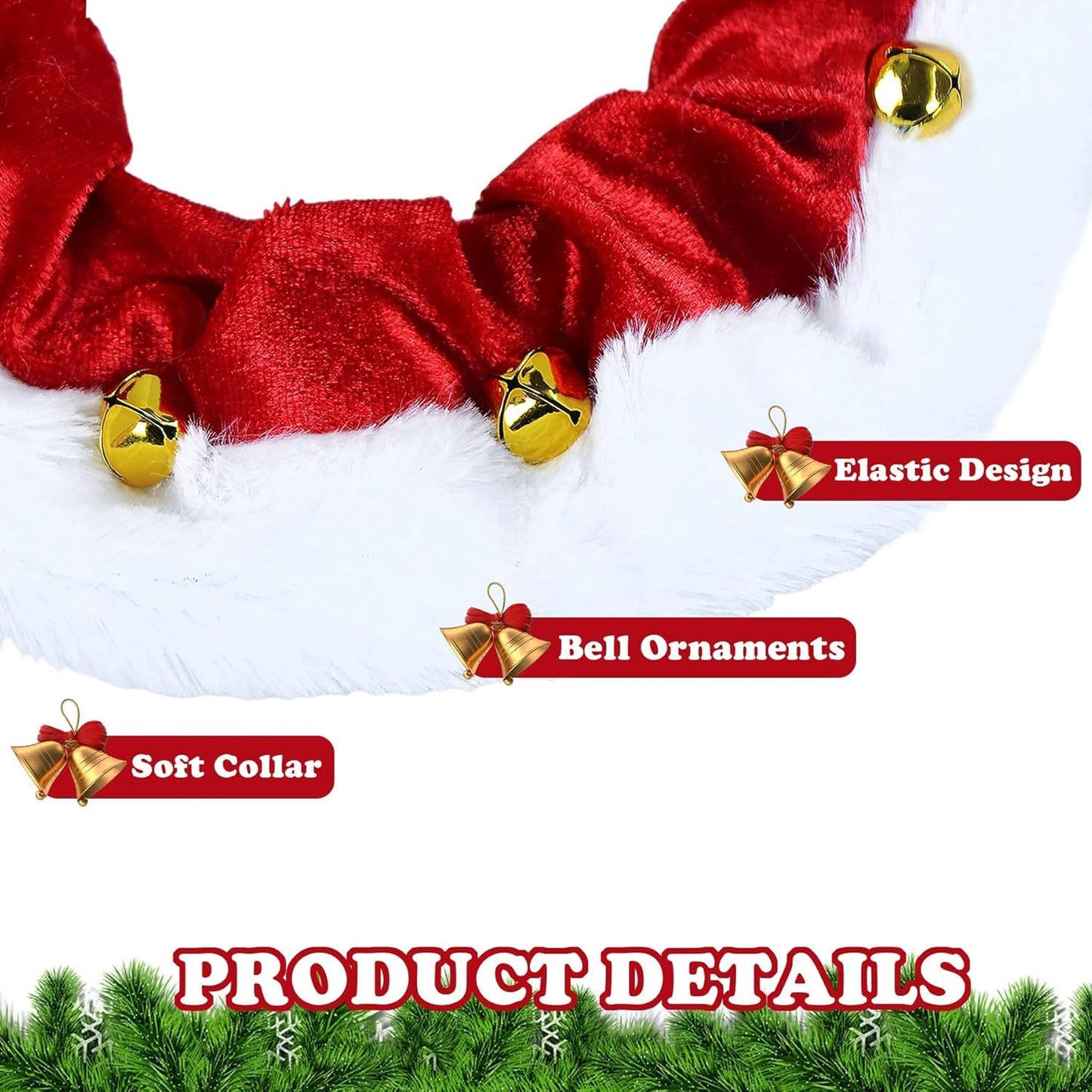 Christmas Dog Collar with Bells for Pets