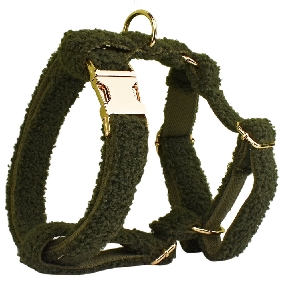 Army Green Velvet Pet Fashion Set