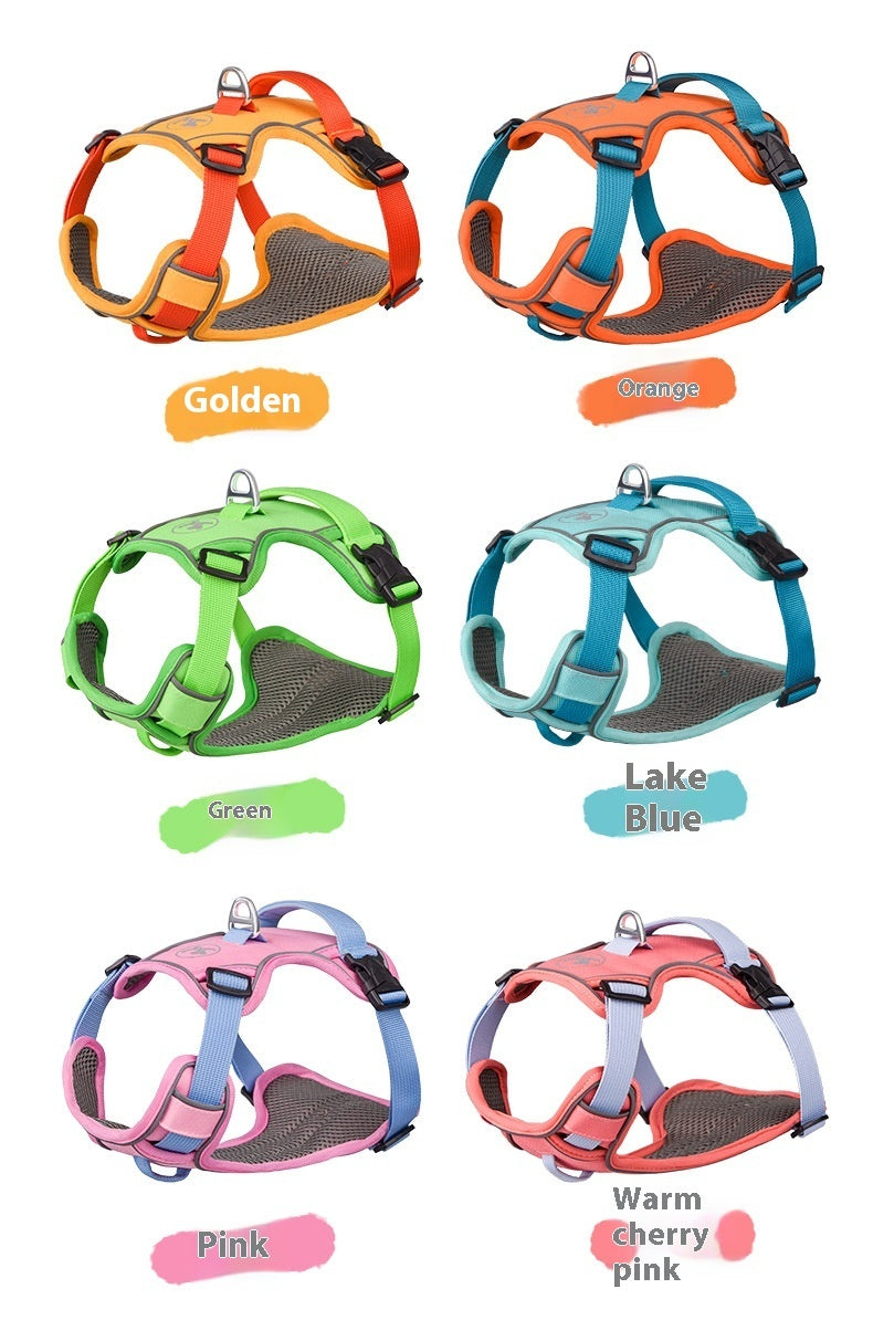 Large Anti Slip Pet Chest Harness In Traction Rope
