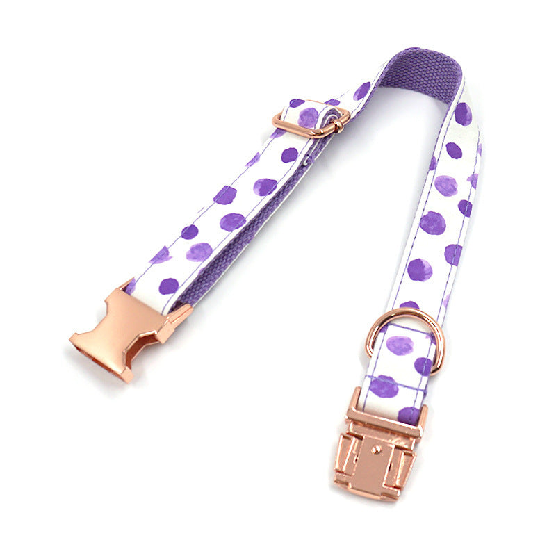 INS Wind Purple Polka Dot Pet Collar