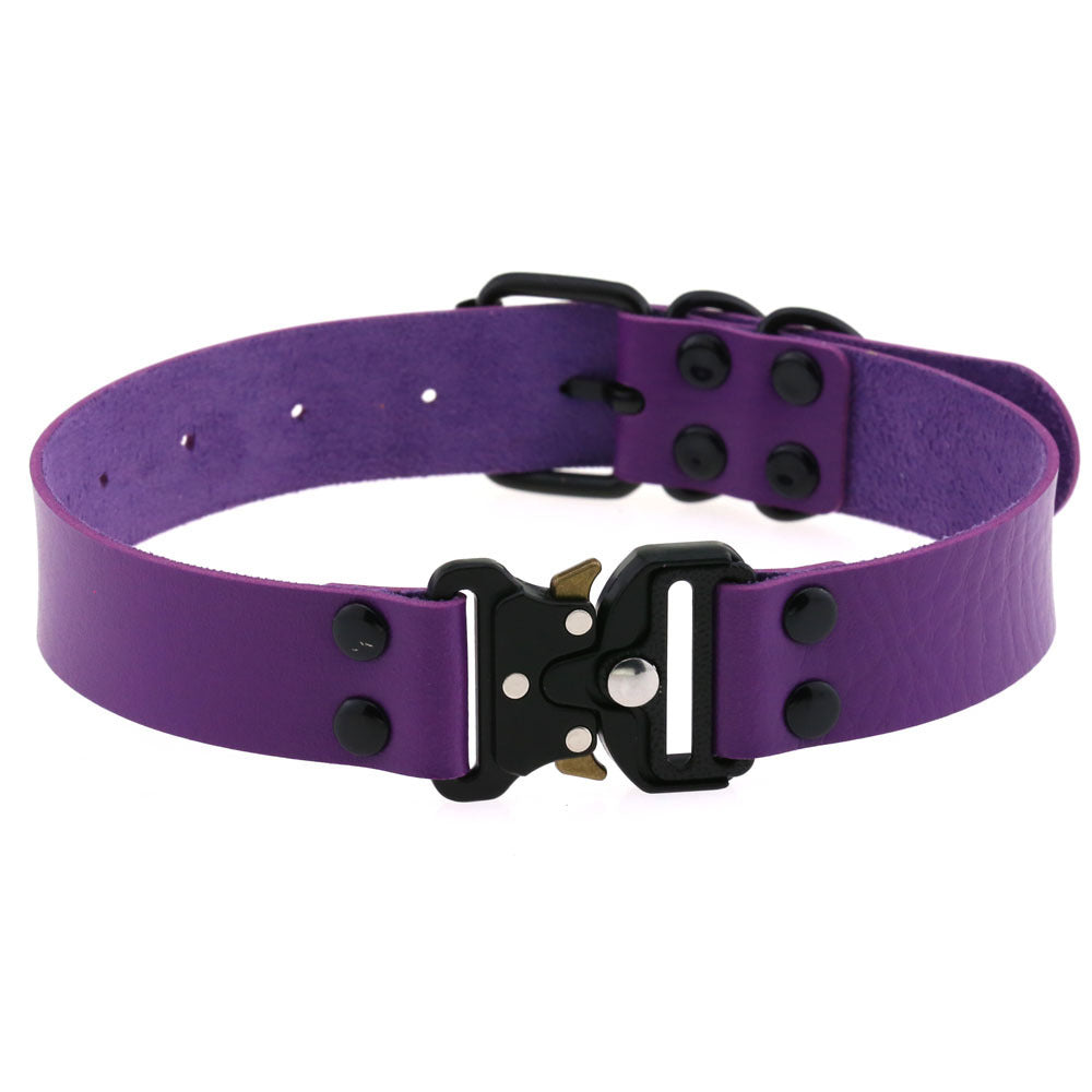 Ondaum Pet Adjustable Leather Buckle Collar – Stylish & Durable Clavicle Necklace for Pets