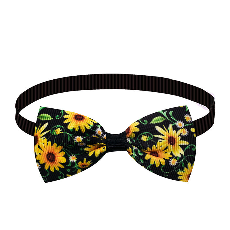 Sunflower Pet Bow Tie Dog Summer Decoration