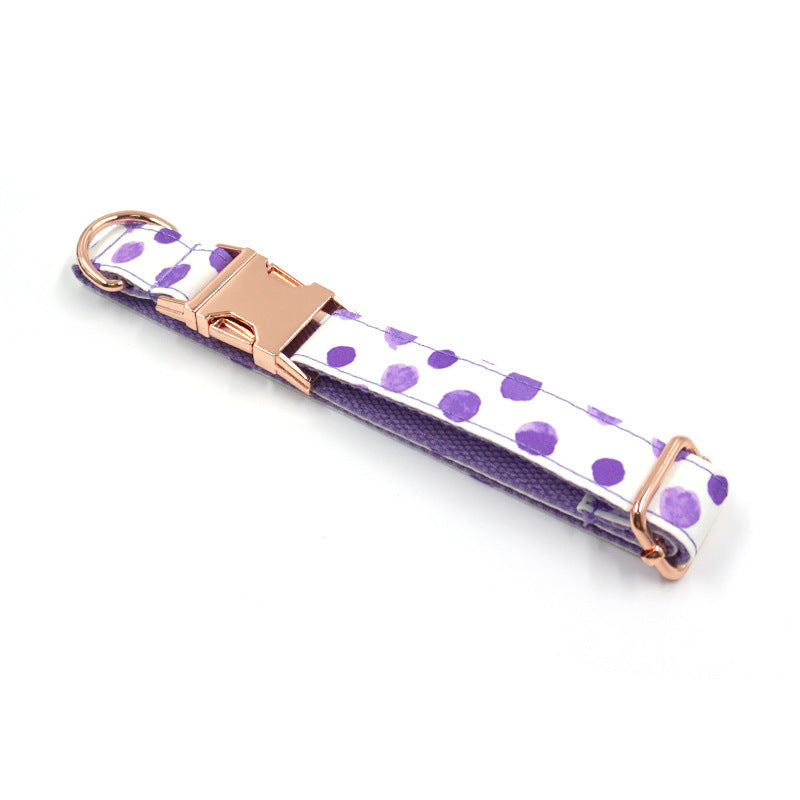 INS Wind Purple Polka Dot Pet Collar