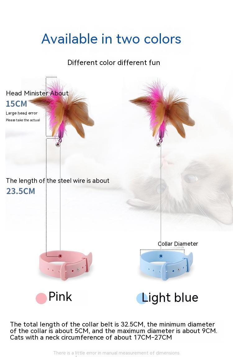 Pet Toy Multi-functional Binding Foot Table Leg Collar Feather Silicone Cat Teaser