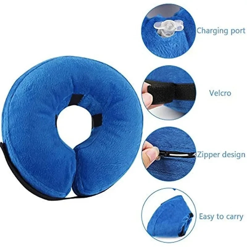 Inflatable Recovery Collar – Soft Protective Cone for Dogs and Cats (All Sizes)