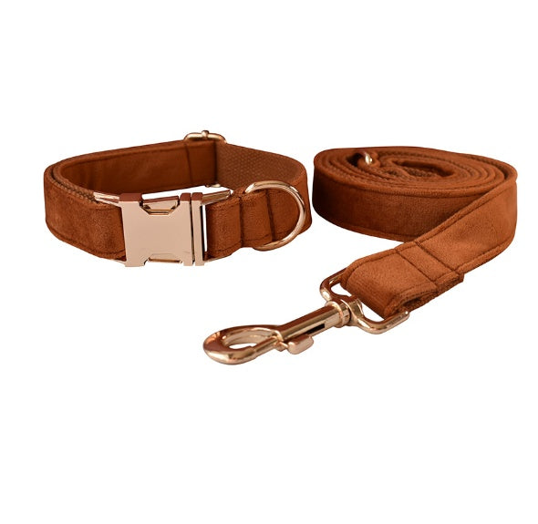 Velvet Pet Collar Traction Rope
