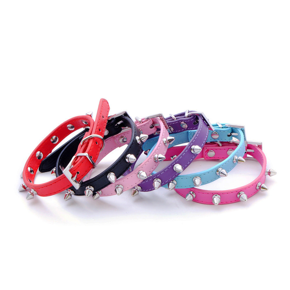Popular Pet Collar Anti-bite Rivet Small And Medium Leather Dog Leash