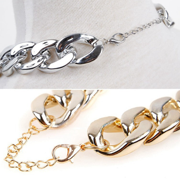 Ondaum Gold Color Chain Buckle Dog Collar – Stylish Pet Necklace Ornament for Small and Medium Dogs