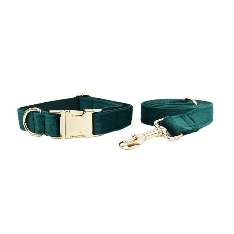 Velvet Pet Collar Traction Rope