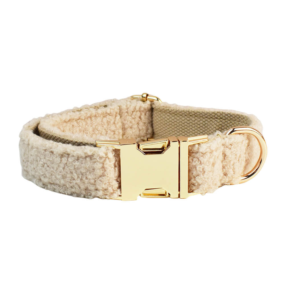 Ondaum Creative and Minimalist Cream Style Pet Collar and Harness 4-Piece Set