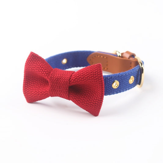 Canvas Hand-Held Rope & Leather-Stitched Collar Set – Durable & Stylish Pet Accessory