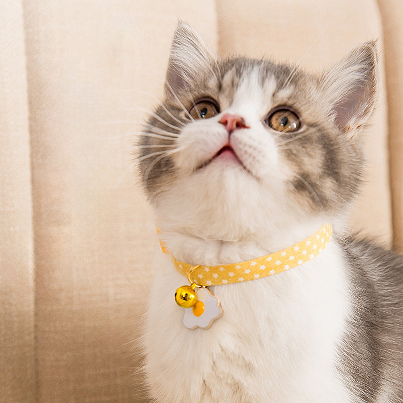 Ondaum Adjustable Cat Collar with Bell – Stylish, Safe, and Comfortable for Small Pets