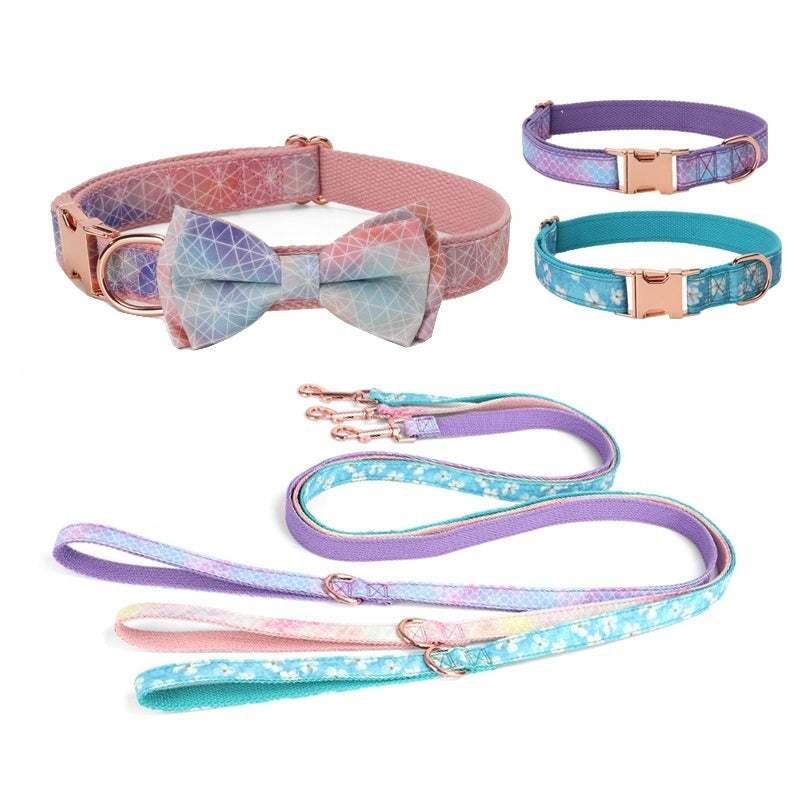 Stylish Rose Gold Bow Pet Collar