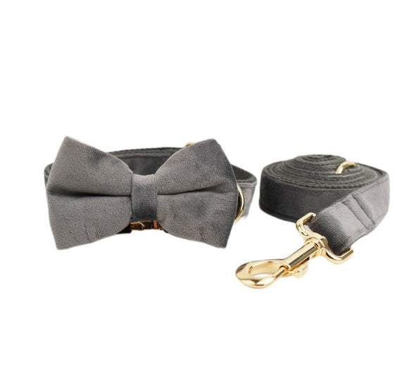 Velvet Pet Collar Traction Rope