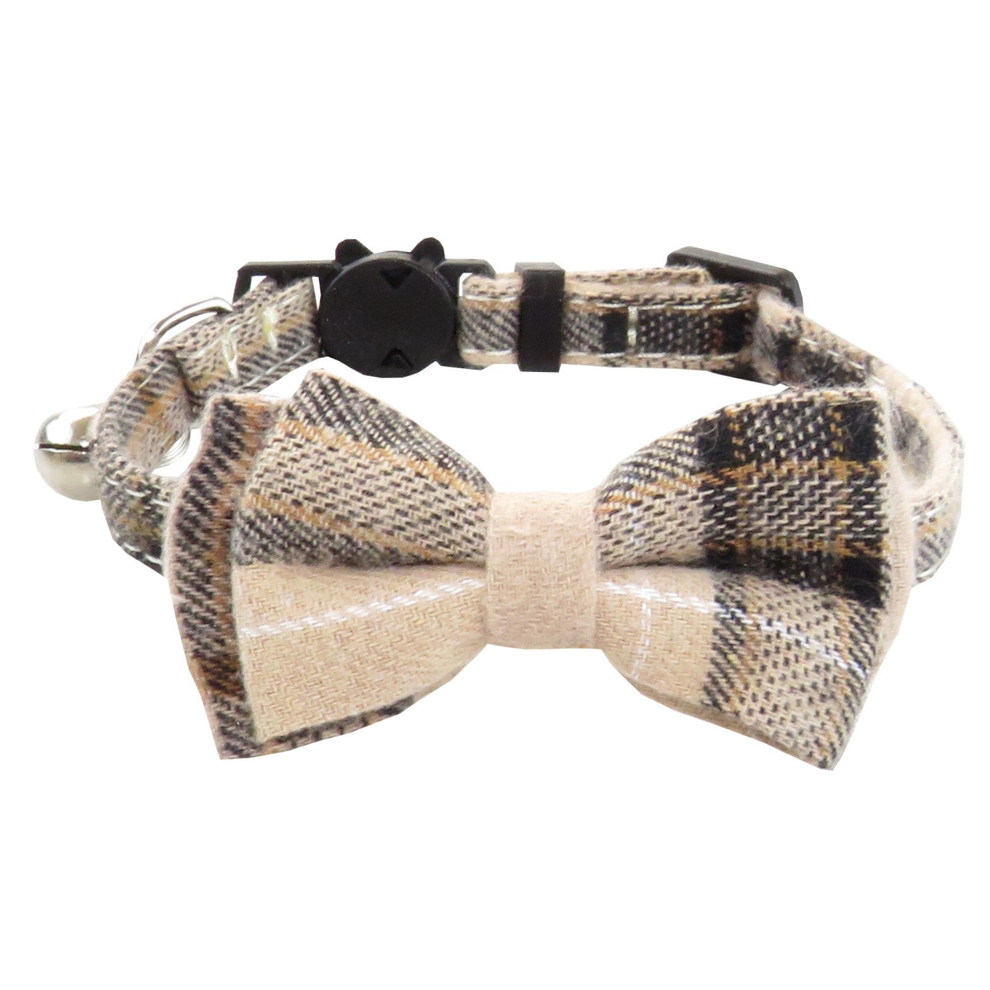 Bow Tie Cat Collar Bandana Breakaway Pet Collar Bandana With Classic Plaid Adjustable Cat Collar With Scarf And Bowtie Necklace