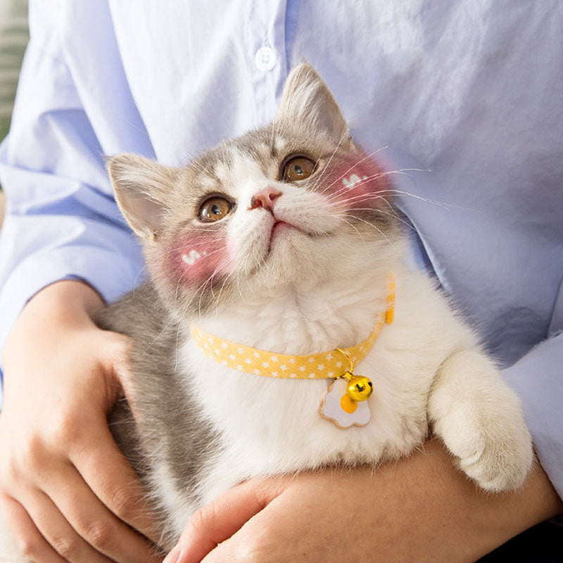 Ondaum Adjustable Cat Collar with Bell – Stylish, Safe, and Comfortable for Small Pets