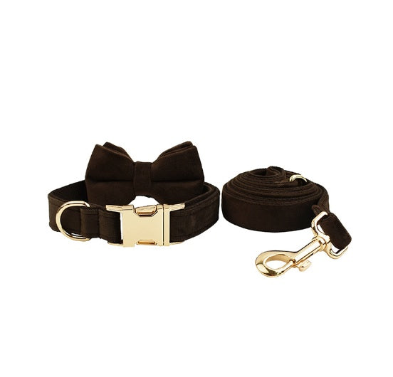 Velvet Pet Collar Traction Rope