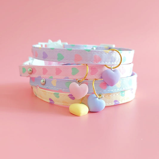 Ondaum Adjustable Cat Collar with Love Pattern – Stylish and Comfortable Pet Decorations