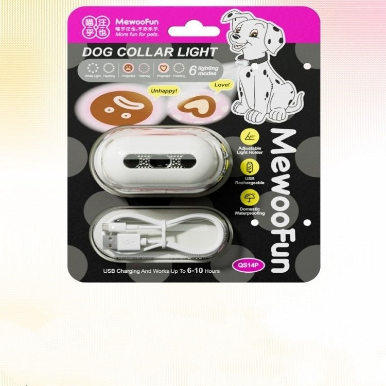 Ondaum Pet Luminous Collar Puppy Hanging Lamp Ring - Interactive LED Collar for Pets with Fun Patterns
