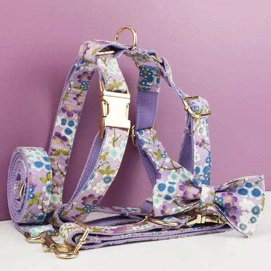 Floral Dog Accessory Set with Poop Bag