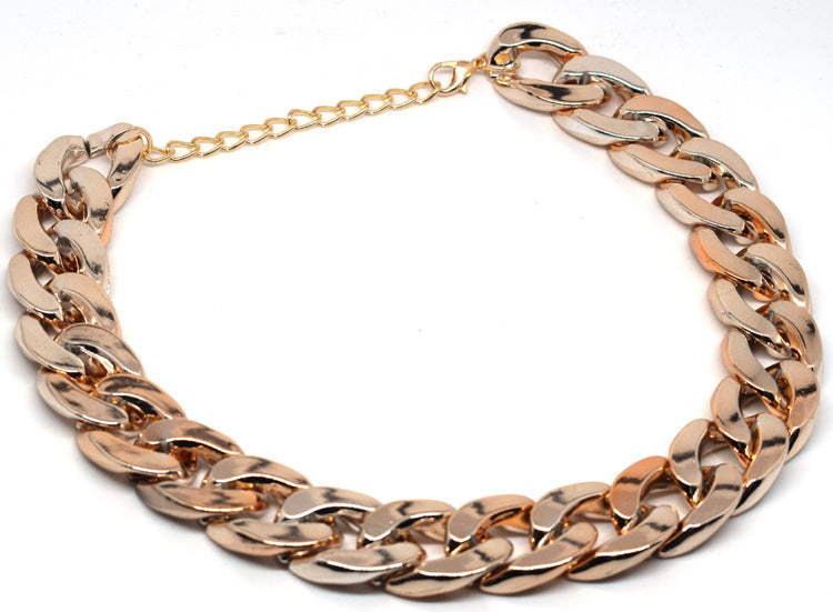 Ondaum Gold Color Chain Buckle Dog Collar – Stylish Pet Necklace Ornament for Small and Medium Dogs