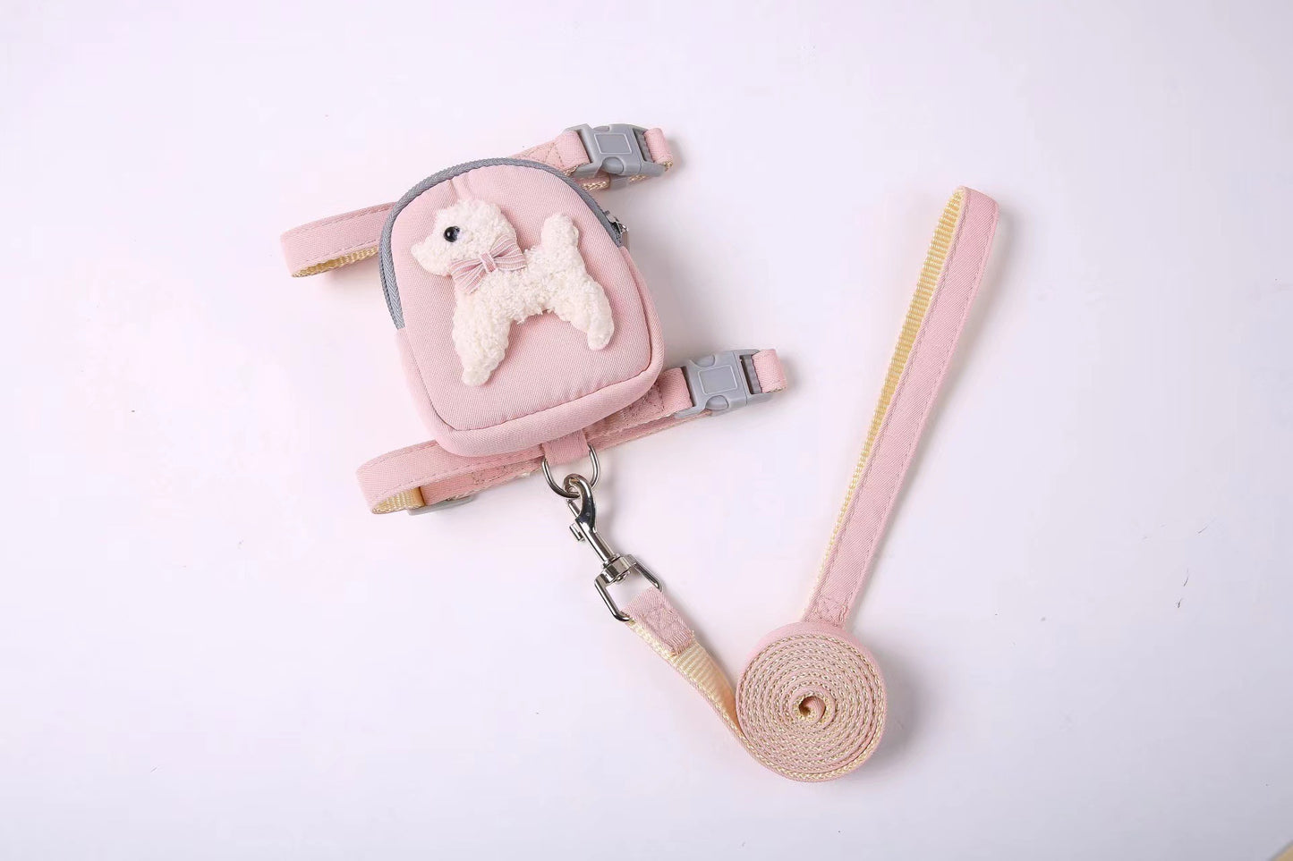 Pet Backpack Teddy Bear Traction Rope Cat Dog Chest Strap