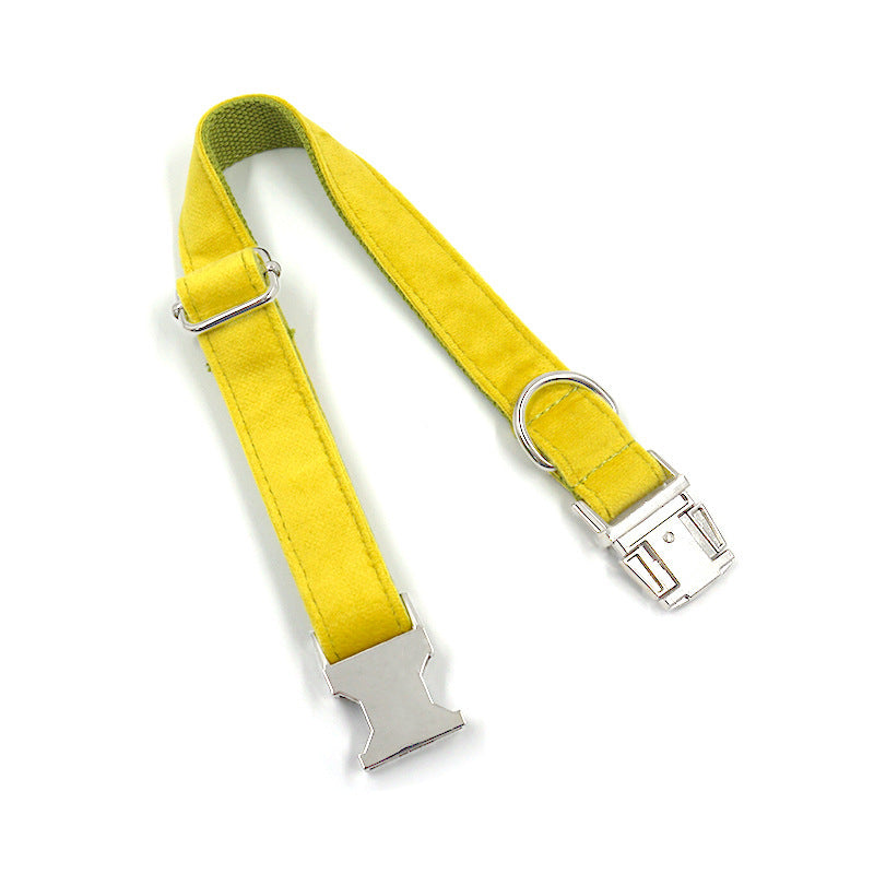 Pet Dog Yellow And Green Velvet Collar