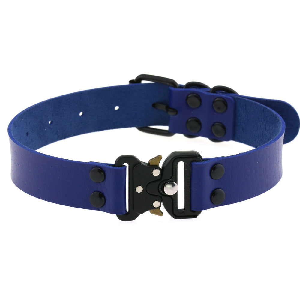 Ondaum Pet Adjustable Leather Buckle Collar – Stylish & Durable Clavicle Necklace for Pets