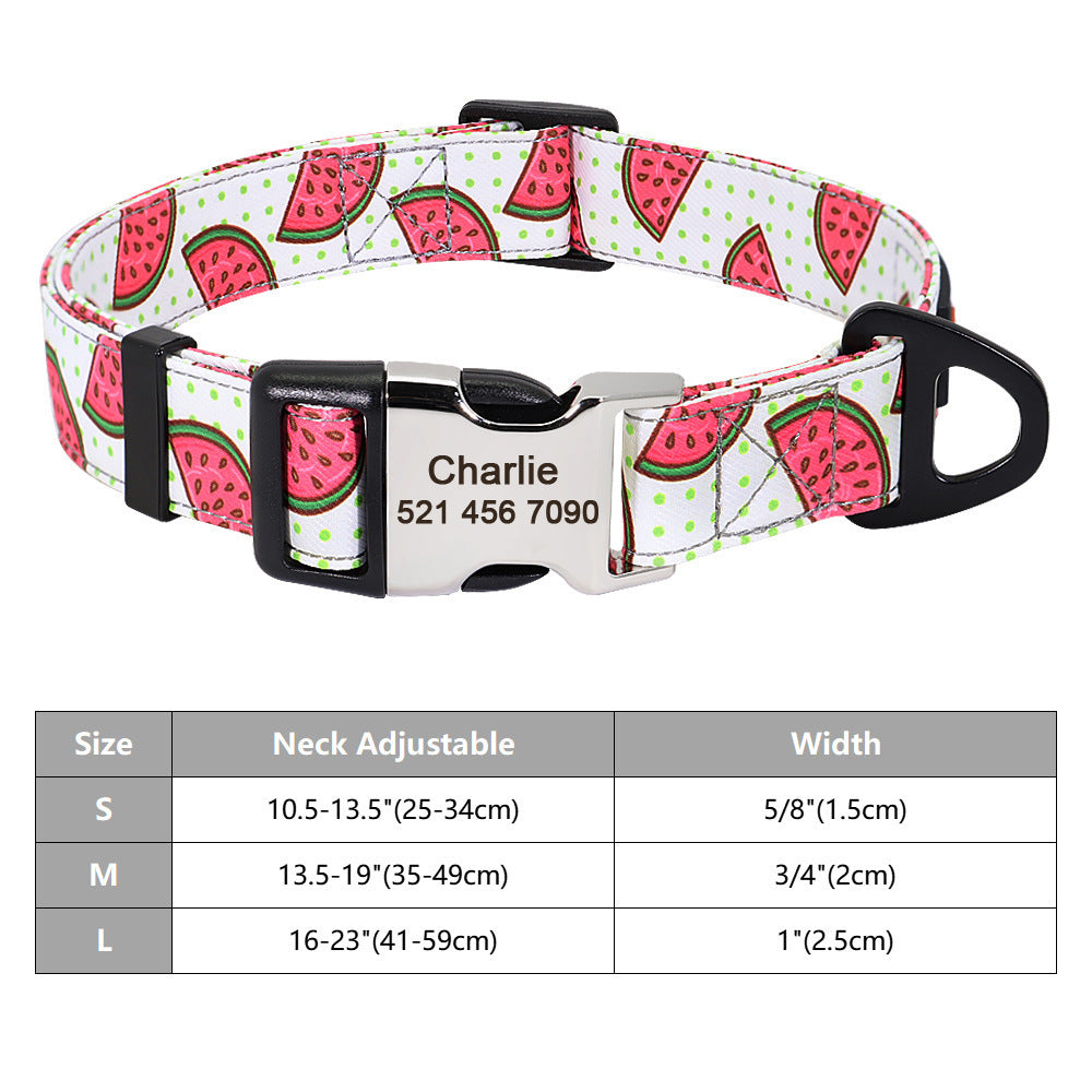 Personalized Nylon Pet Collar - Customizable Mohair Collar for Dogs and Cats, Available in Multiple Colors and Sizes
