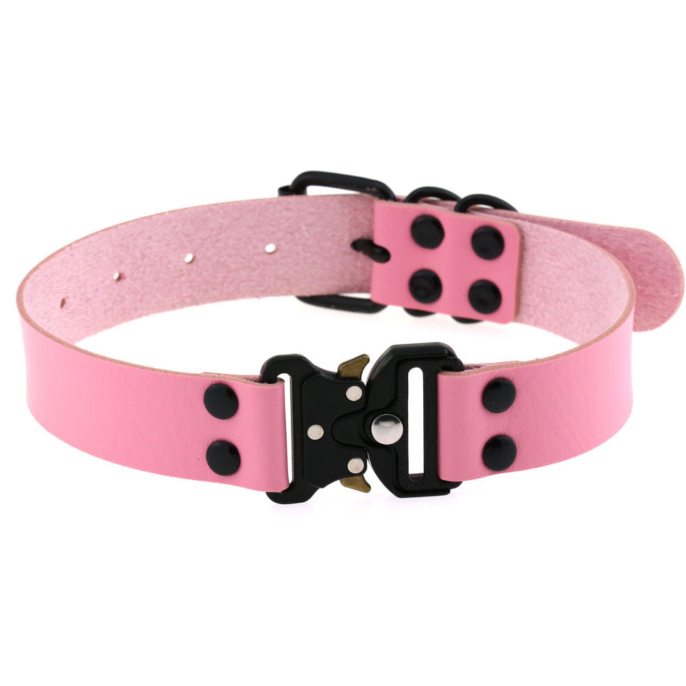 Ondaum Pet Adjustable Leather Buckle Collar – Stylish & Durable Clavicle Necklace for Pets