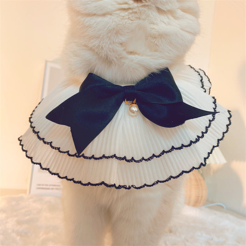 Fashion Cat Lace Neck Pet Collar Bow