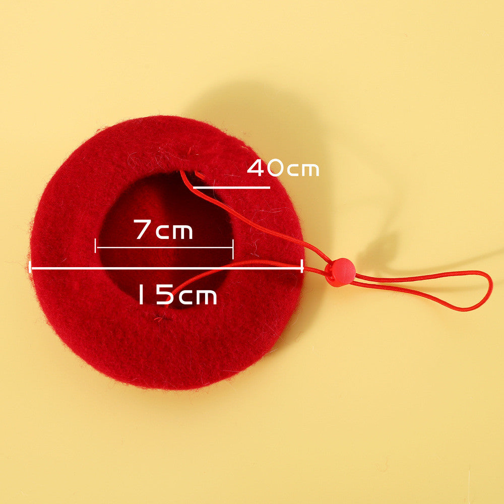 Pet Wool Cartoon Colored Bud Hat