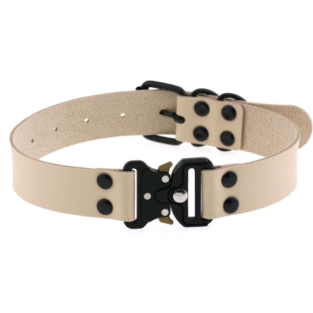 Ondaum Pet Adjustable Leather Buckle Collar – Stylish & Durable Clavicle Necklace for Pets