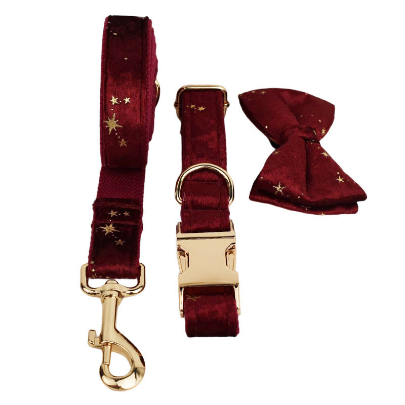 Velvet Pet Collar Traction Rope
