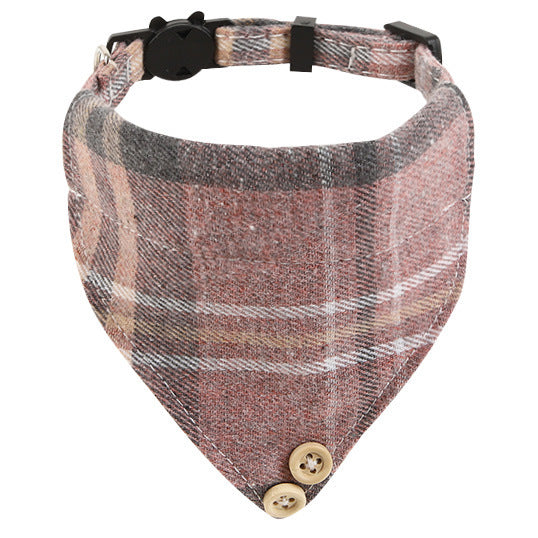 Ondaum Plaid Cloth Cat Collar – Stylish, Adjustable, and Comfortable for Year-Round Use