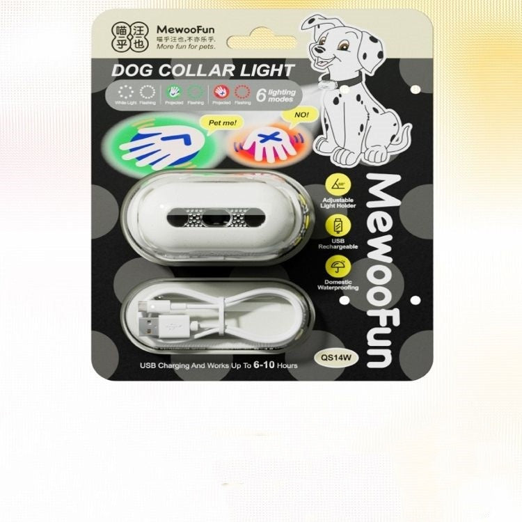 Ondaum Pet Luminous Collar Puppy Hanging Lamp Ring - Interactive LED Collar for Pets with Fun Patterns