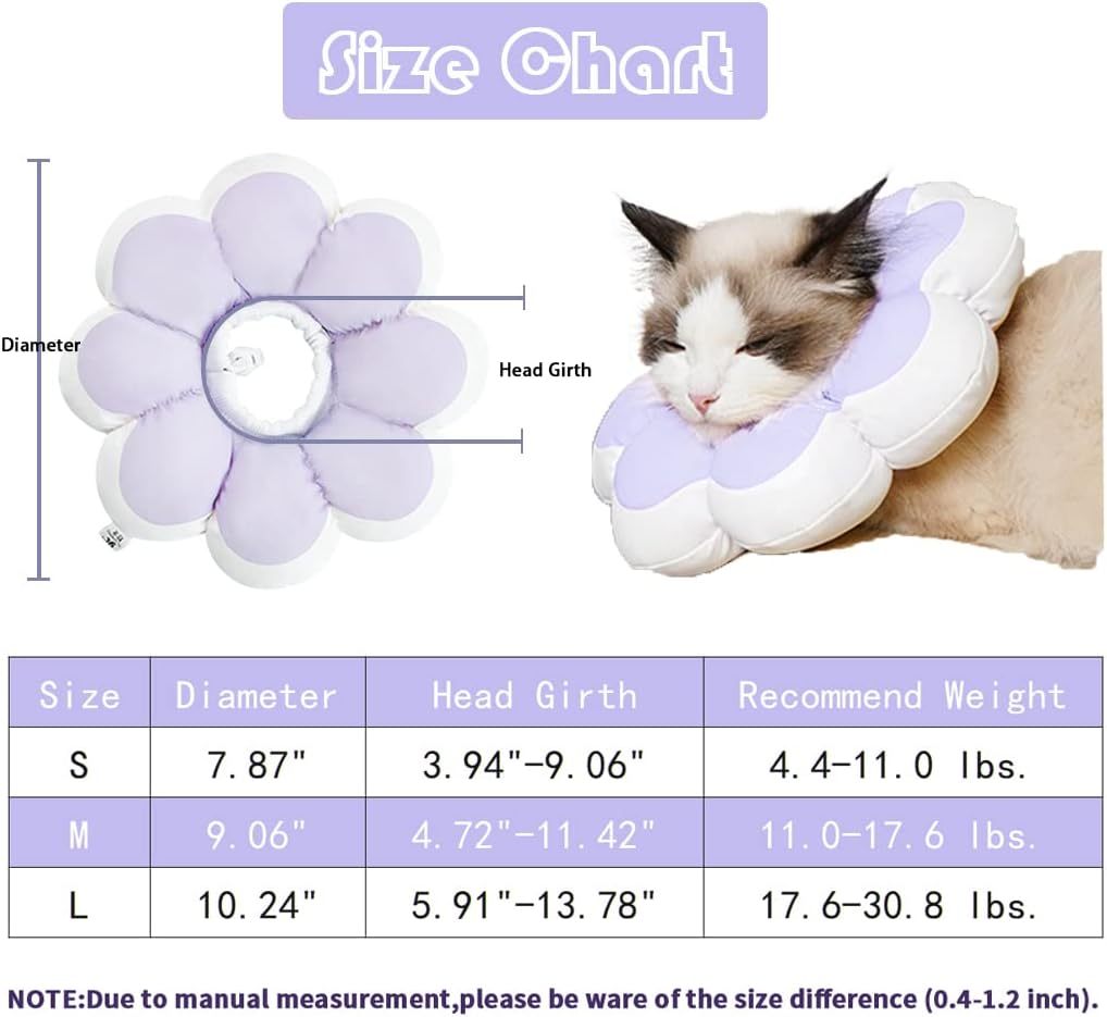 Cat Recovery Cone Collar Pet E-Collar Elizabethan Collar After Surgery Recovery Pet Cone For Cat Puppy Breathable Soft Edge And Easy To Clean