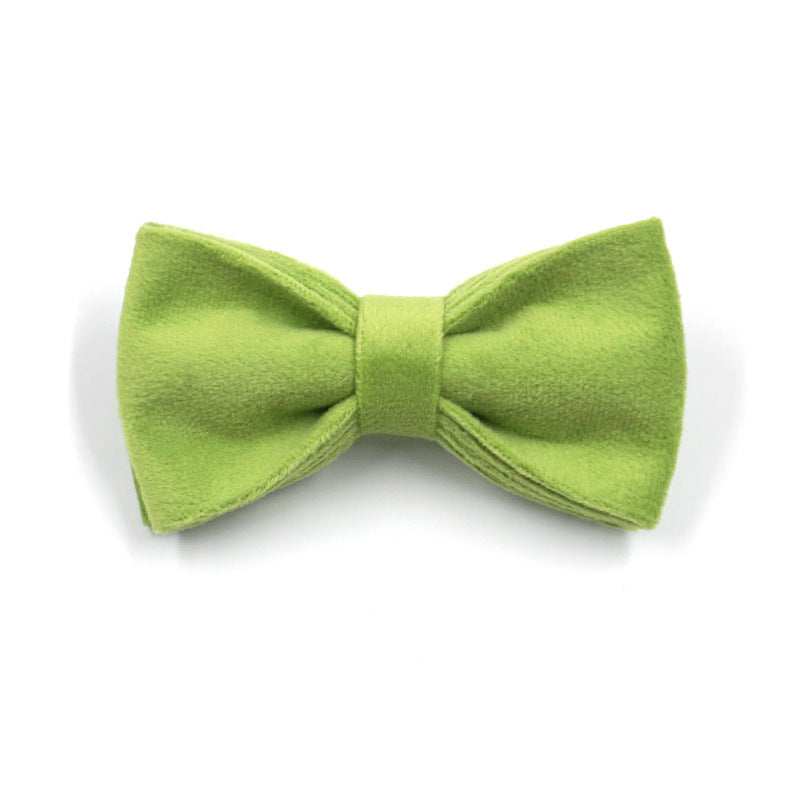 Pet Collar Dog Leash Matcha Green Velvet High-grade Gold Buckle
