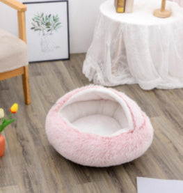 Plush Round Winter Pet Bed